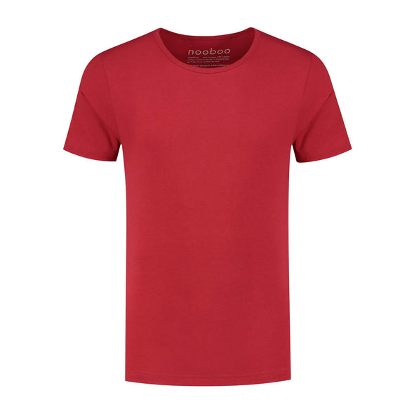 nooboo Lyxig Bambu T-shirt Röd med rund hals